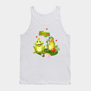 Happy Valentine's day-Valentines Frog I love you Tank Top